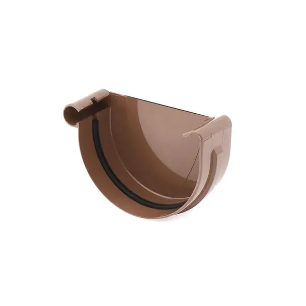 Čelo pre odkvapový žľab Ø 75 mm plastové ľavé hnedé