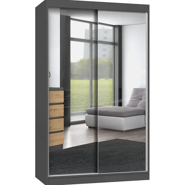 Skříň Iga 120 antracit/artisan A - zrcadlo