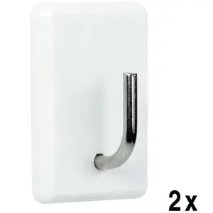 Samolepicí háček QF8 plast bílý 2 ks