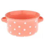 Keramická miska s puntíky 560ml lososová KK5069