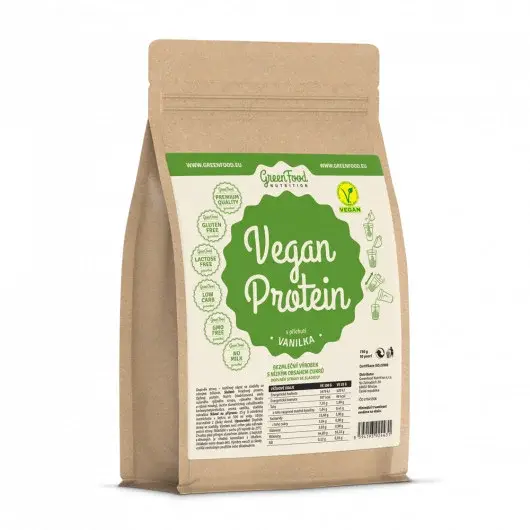 GreenFood Nutrition Vegan protein příchuť vanilka 750 g