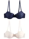 Next Podprsenka  krémová / námornícka modrá