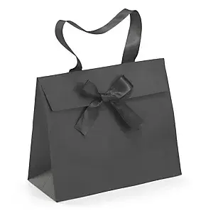 Dárková taška se saténovou stuhou 240 x 200 x110 mm, černá