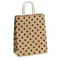 Kraftová taška s černými puntíky 250x310x120 mm