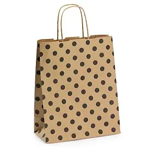 Kraftová taška s černými puntíky 250x310x120 mm