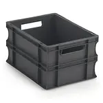 Euro přepravka ekonomická, 400x300x220 mm, 100% recyklovaná,  šedá