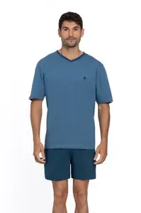 Pánské pyžamo krátké GABRIEL XXL Modrá