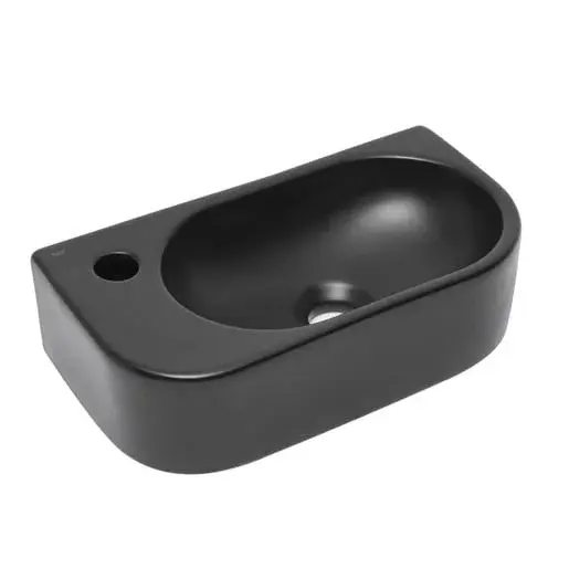 Umývadlo SAT Infinitio 40x21,5 cm černá mat bez prepadu SATINF4021LBKM
