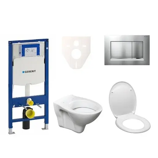 Cenovo zvýhodnený závesný WC set Geberit do ľahkých stien / predstenová montáž + WC Ceramia S-Line Pro 111.300.00.5ND7