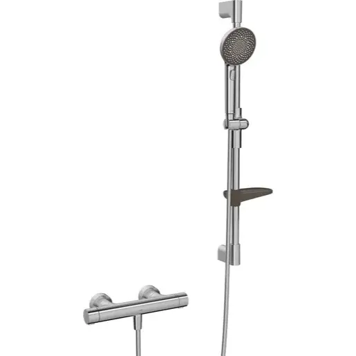 Sprchová batéria Hansa Prisma so sprchovacím setom 150 mm brúsená oceľ 4813042180