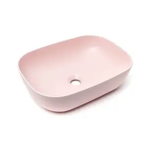 Umývadlo na dosku SAT Infinitio 45,5x32,5 cm růžová mat bez prepadu SATINF4532PM