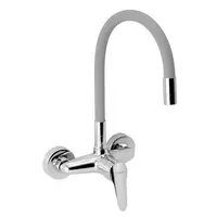 Drezová batéria Novaservis Titania Iris New so silikónovým ramienkom 150 mm striebrošedá-chróm 94480,0S