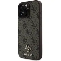 Zadní kryt Guess PU 4G Small Metal Logo MagSafe pro Apple iPhone 16 Pro Max, hnědá