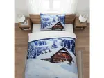 3D obliečky z mikrosaténu WINTER CHALET, biele Rozmer obliečky: 70 x 90 cm | 140 x 200 cm