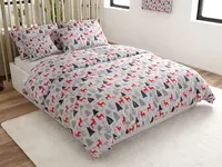 Flanelové obliečky RED DEERS AND TREES biele Rozmer obliečky: 70 x 90 cm | 140 x 200 cm