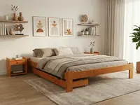 Posteľ Ada 140 x 200 cm, jelša Rošt: S latkovým roštom, Matrac: Matrac COCO MAXI 20 cm