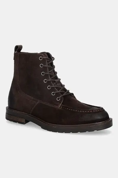 Semišové boty Tommy Hilfiger CLEATED HILFIGER W SDE MOC BOOT