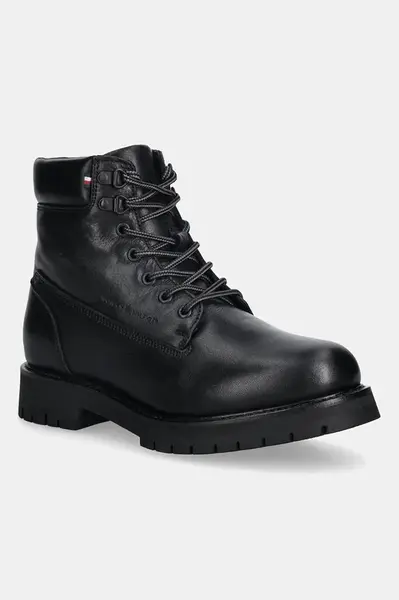 Kožené trapery Tommy Hilfiger FLEX TH OUTDOOR RS LTH BOOT