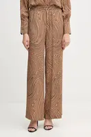 Kalhoty Marc Aurel dámské, hnědá barva, široké, high waist, 1853-1002-24812