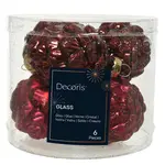 Šišky skleněné 6 ks červené pr. 5cm v7cm