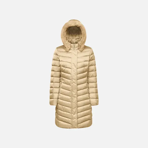 Beige women's down jacket Geox Bettanie - Women's