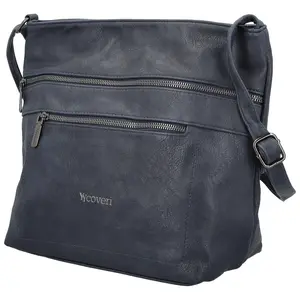 Stylová dámská koženková crossbody kabelka Olbba, tmavě modrá
