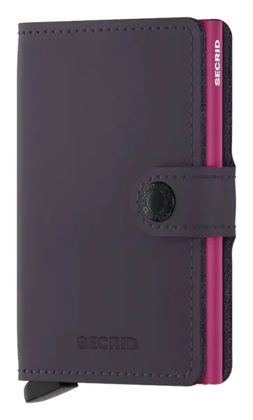 Kožená mini peňaženka Secrid Miniwallet Matte Dark Purple-Fuchsia