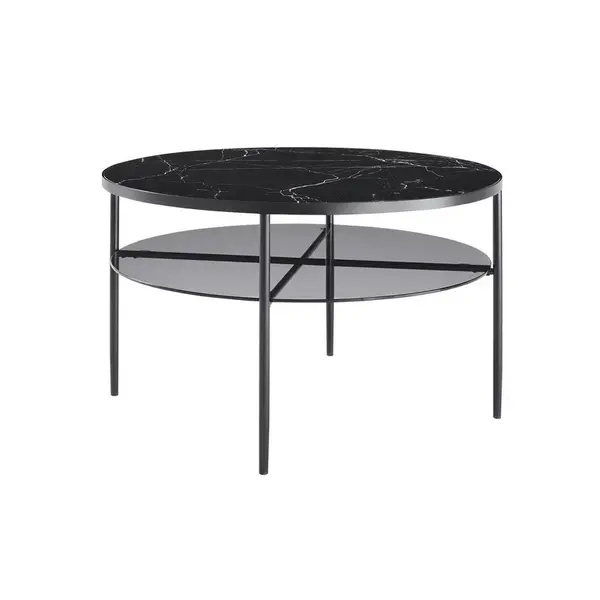 Livetastic KONFERENČNÍ STOLEK, černá, kov, sklo, 81/81/45 cm