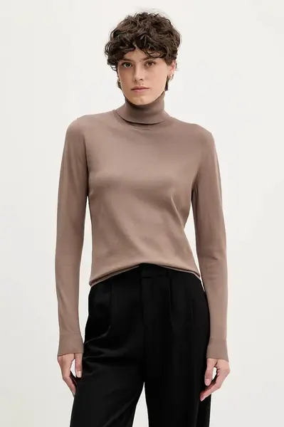 Svetr Sisley dámský, černá barva, s golfem, 17Q3M2178