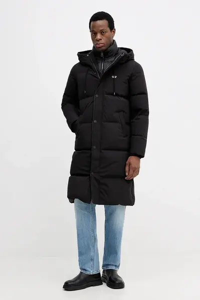 Péřová bunda Guess černá barva, zimní, M5BL2H W2742