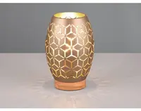 Stolní lampa Bidar 21 cm, měděný kov/dřevo