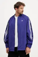 Bunda adidas Originals SST TRACK TOP fialová barva, přechodná, JX1617