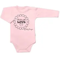 Baby Nellys Body dlouhý rukáv Made with love,  růžové