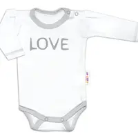 Baby Nellys Body dlouhý rukáv Love - bílé vel.  56