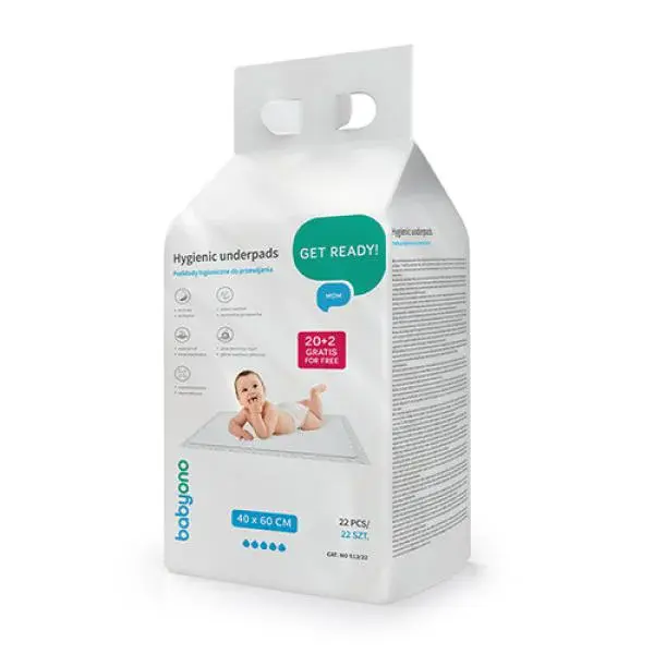 BABYONO Podložky přebalovací pod dítě 40 x 60 cm, 20ks + 2ks zdarma