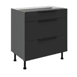 Spodní skříňka Aria ANT 80 D 3S BB - Premium Box Barva korpusu: Antracit, Barva dvířek: BL - Black AFM