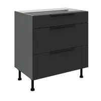 Spodní skříňka Aria ANT 80 D 3S BB - Premium Box Barva korpusu: Antracit, Barva dvířek: BL - Black AFM