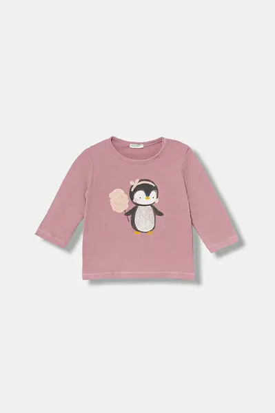 Dětské bavlněné tričko s dlouhým rukávem United Colors of Benetton