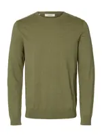 SELECTED Sveter 'SLHBERG'  olivová