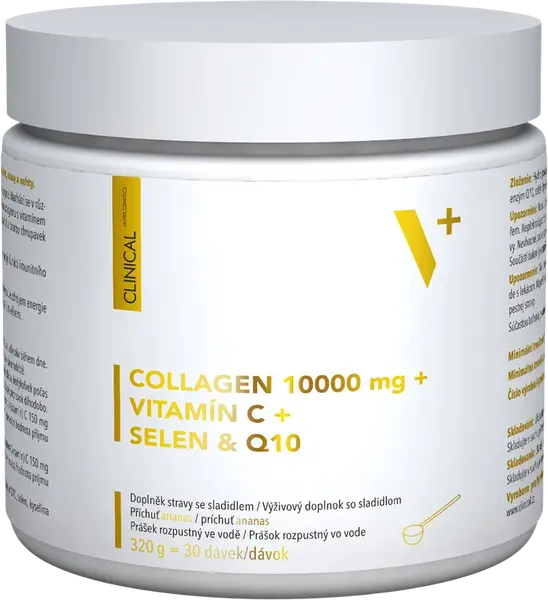 CLINICAL NUTRICOSMETICS Collagen 10 000mg + vitamín C + selen & Q10, 320 g