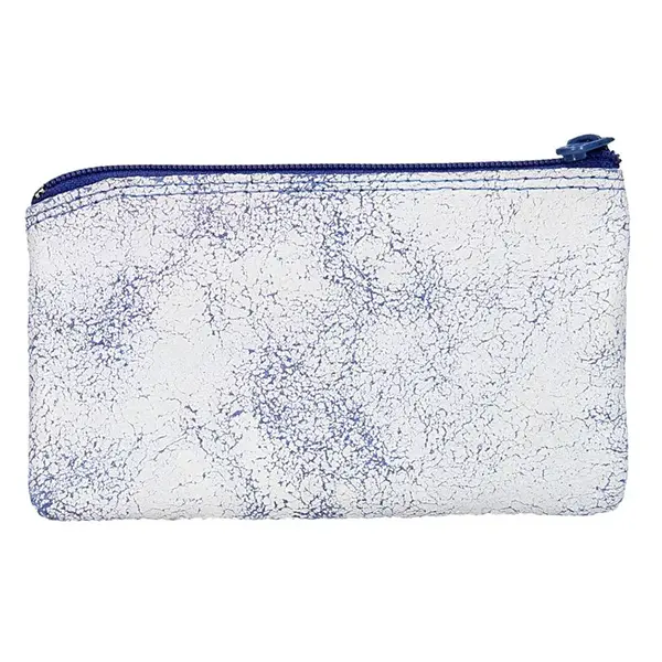 Dámska kožená kľúčenka DD Anekta Martina - modro-biela