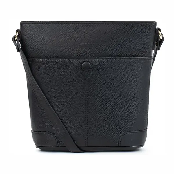 Kožená dámska crossbody kabelka Fagola Matilde - čierna