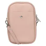 Dámska kožená kabelka na mobil a doklady Italia Monea - svetlo ružová