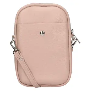 Dámska kožená kabelka na mobil a doklady Italia Monea - svetlo ružová