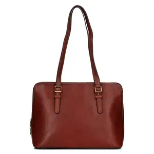 Elegantná dámska kožená kabelka Katana Wella - hnedá