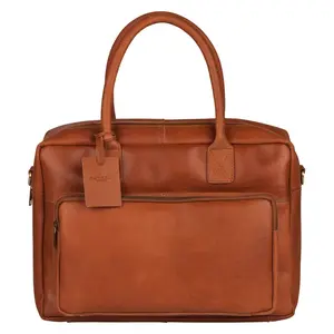 Pánska kožená taška na notebook Burkely Stenly - koňak
