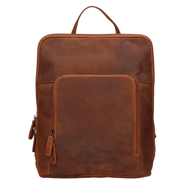 Vintage dámsky kožený batoh Greenwood Paloma - svetlo hnedá