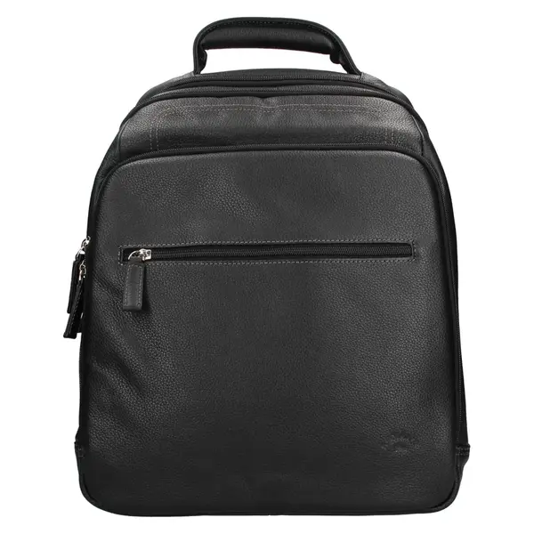 Pánský kožený batoh Katana Felix, přírodní kůže, na notebook 15" − černá