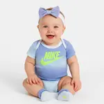 Nike ombre stripe headband, bodysuit & bib  3-piece set 6-12 m