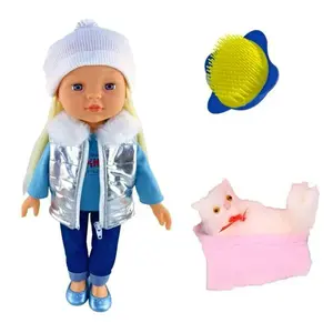 Panenka s kočkou 43cm